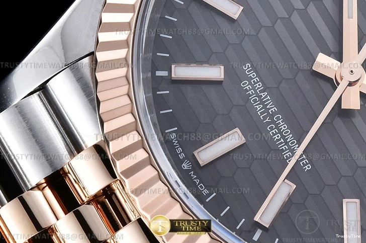 0111 Upgraded RDJ0454B – DJ 36mm Jub Flt 904L RG SS P-Grey Stk VSF VS 780